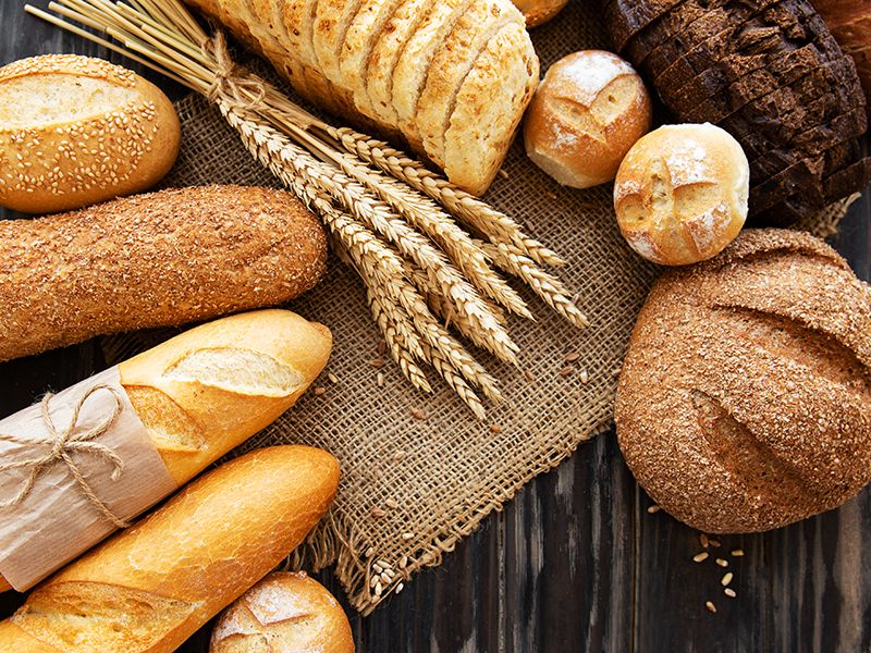 Diferentes clases de pan. Concepto de panadería.